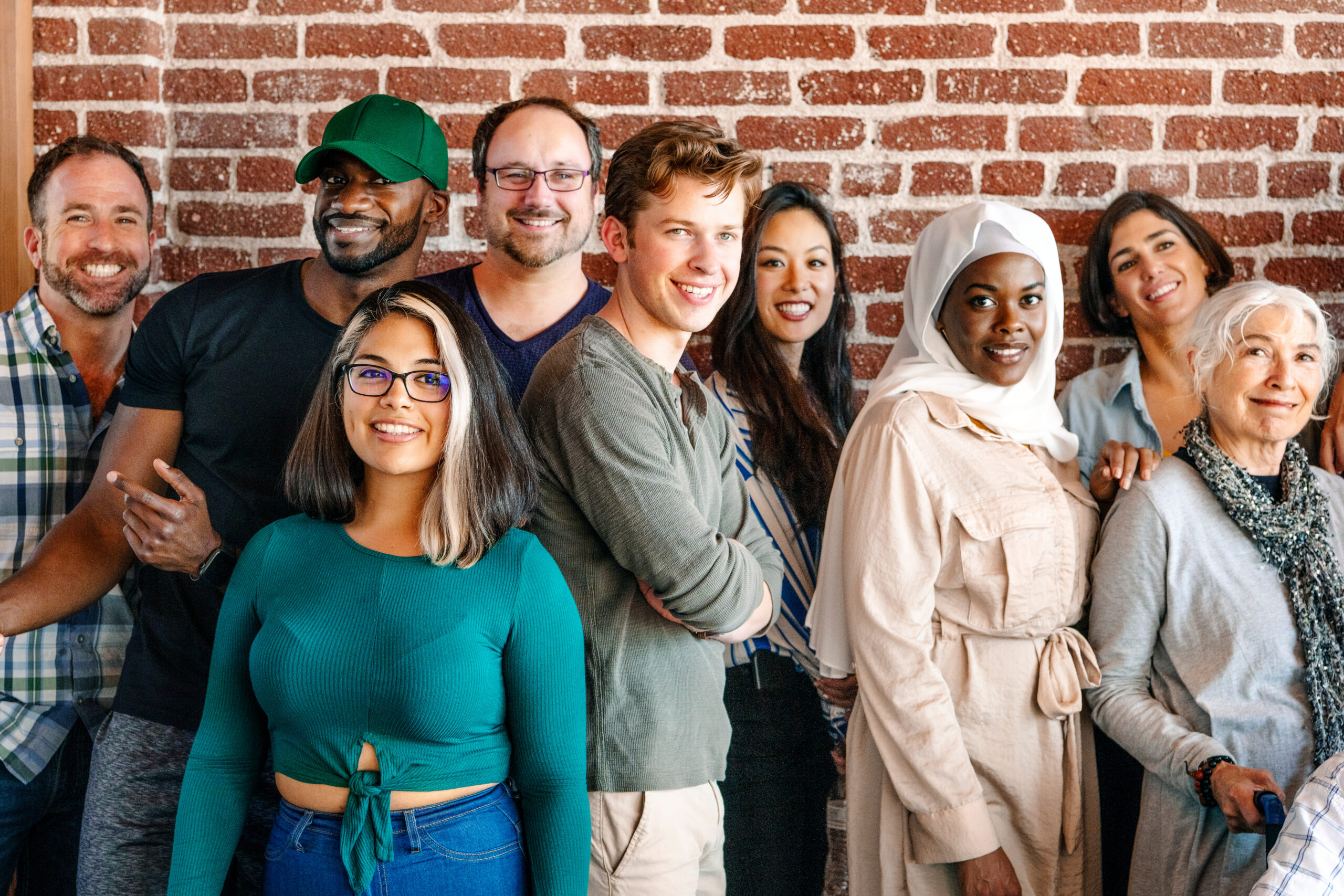 Group of diverse people smiling
